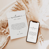 Minimalistische Welkomstbrief voor bruiloft + Even Kaart