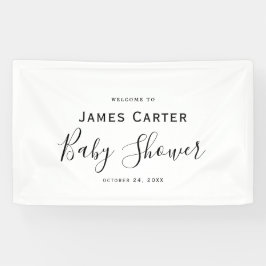 Minimalistische Welkomstkaart voor Babyfeest Spandoek