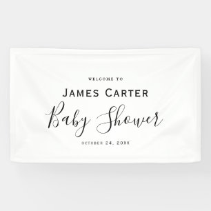 Minimalistische Welkomstkaart voor Babyfeest Spandoek