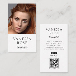 Minimalistische Wenkbrauw Artiest Foto QR Code Visitekaartje