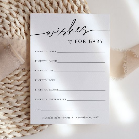 Minimalistische wensen voor Baby Kaart