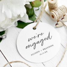 Minimalistische We're Engaged verlovingsfeest deco