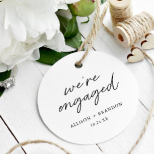 Minimalistische We're Engaged Verlovingsfeest Deco Bedankjes Labels