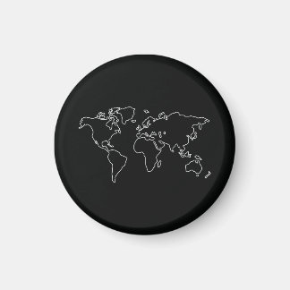 Minimalistische wereldbol wereldkaart T-shirt Reis Magneet