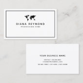 Minimalistische wereldkaart Modern Professioneel W Visitekaartje (Voorkant / Achterkant)