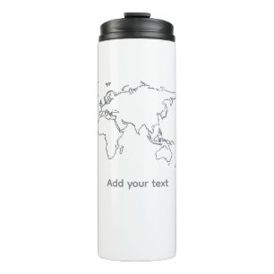 Minimalistische Wereldkaart Mok – Moderne Reisesth