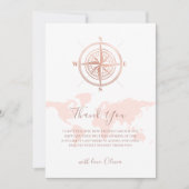 Minimalistische Wereldkaart Travel Adventure Baby  Bedankkaart (Voorkant)