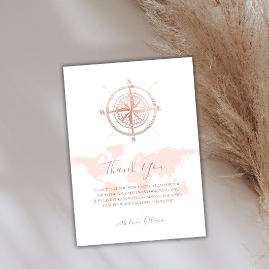 Minimalistische Wereldkaart Travel Adventure Baby  Bedankkaart