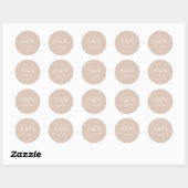 Minimalistische Westerse Trouw | Latte Beige Ronde Sticker (Vel)