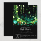 Minimalistische Whimsical Betoverde Bos Baby Showe Kaart (Voorkant / Achterkant)