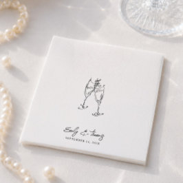 Minimalistische Whimsical Inkt Handgetekende Boog  Servet