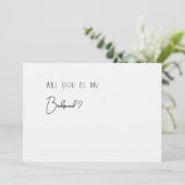 Minimalistische Whimsical Script Bruidsmeisje Voor (Staand voorkant)