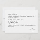 Minimalistische Whimsical Script Bruidsmeisje Voor (Achterkant)
