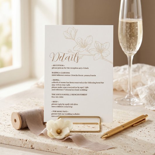 Minimalistische Whimsical Script Trouw Bijlagekaar Informatiekaartje