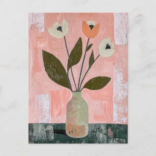 Minimalistische Whimsy Flowers No.030 Briefkaart (Voorkant)