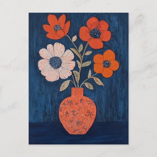Minimalistische Whimsy Flowers No.032 Briefkaart (Voorkant)