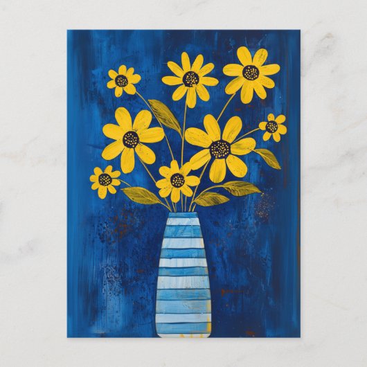 Minimalistische Whimsy Flowers No.035 Briefkaart (Voorkant)
