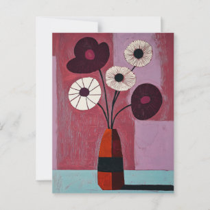 Minimalistische Whimsy Flowers No.036 Briefkaart