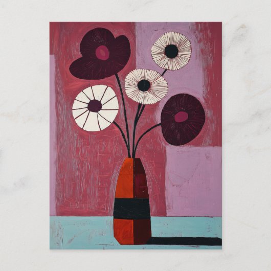 Minimalistische Whimsy Flowers No.036 Briefkaart (Voorkant)