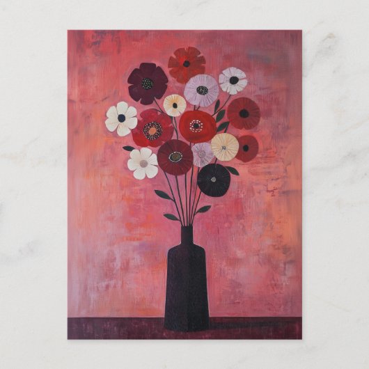 Minimalistische Whimsy Flowers No.037 Briefkaart (Voorkant)