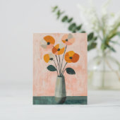 Minimalistische Whimsy Flowers No.040 Briefkaart (Staand voorkant)