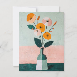 Minimalistische Whimsy Flowers No.041 Briefkaart