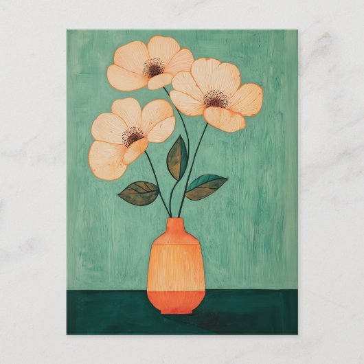 Minimalistische Whimsy Flowers No.043 Briefkaart (Voorkant)