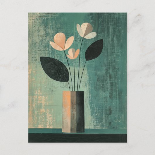 Minimalistische Whimsy Flowers No.045 Briefkaart (Voorkant)