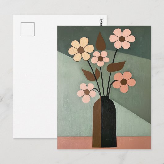 Minimalistische Whimsy Flowers No.046 Briefkaart (Voorkant / Achterkant)