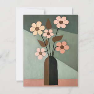 Minimalistische Whimsy Flowers No.046 Briefkaart