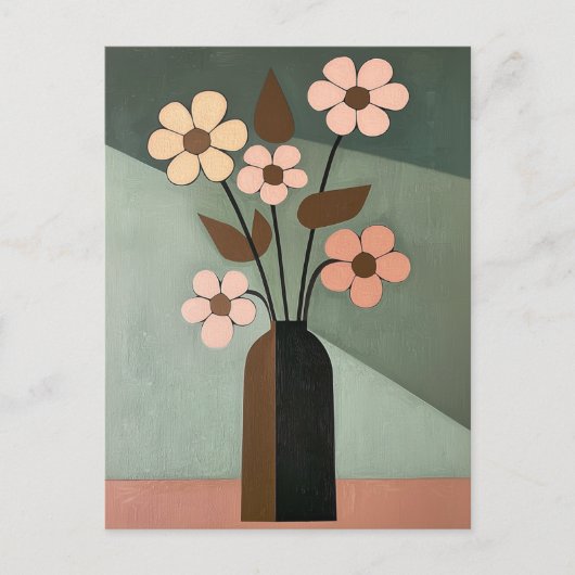 Minimalistische Whimsy Flowers No.046 Briefkaart (Voorkant)