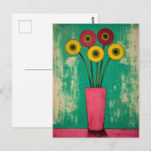 Minimalistische Whimsy Flowers No.048 Briefkaart (Voorkant / Achterkant)