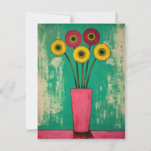 Minimalistische Whimsy Flowers No.048 Briefkaart