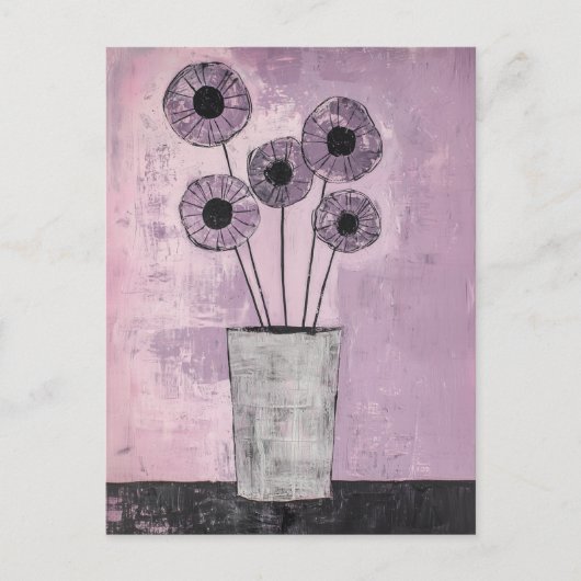 Minimalistische Whimsy Flowers No.054 Briefkaart (Voorkant)