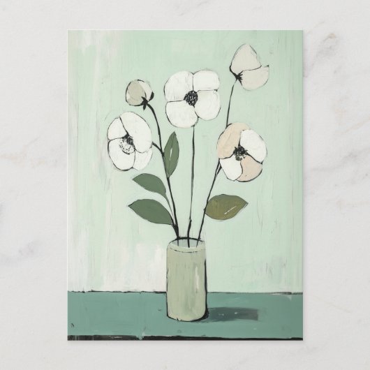 Minimalistische Whimsy Flowers No.057 Briefkaart (Voorkant)