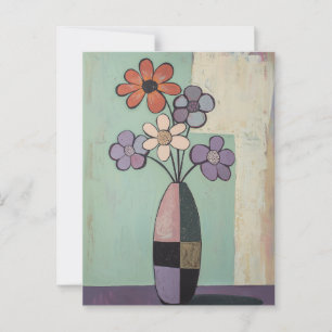 Minimalistische Whimsy Flowers No.063 Briefkaart