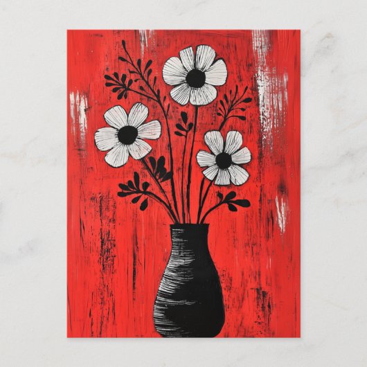 Minimalistische Whimsy Flowers No.067 Briefkaart (Voorkant)