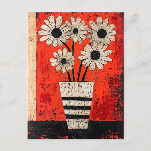 Minimalistische Whimsy Flowers No.069 Briefkaart (Voorkant)
