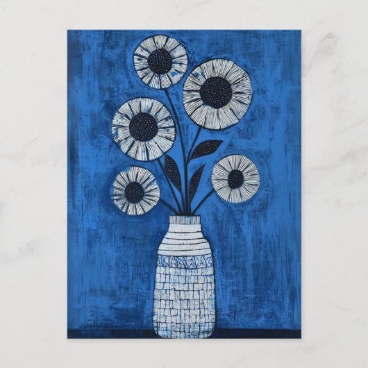 Minimalistische Whimsy Flowers No.070 Briefkaart (Voorkant)