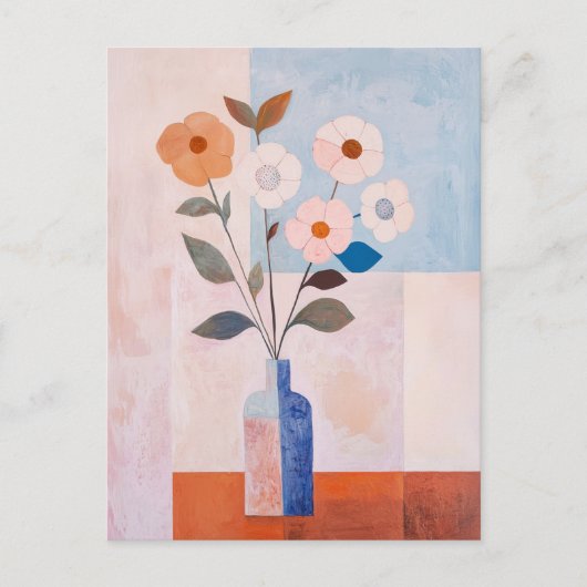 Minimalistische Whimsy Flowers No.072 Briefkaart (Voorkant)
