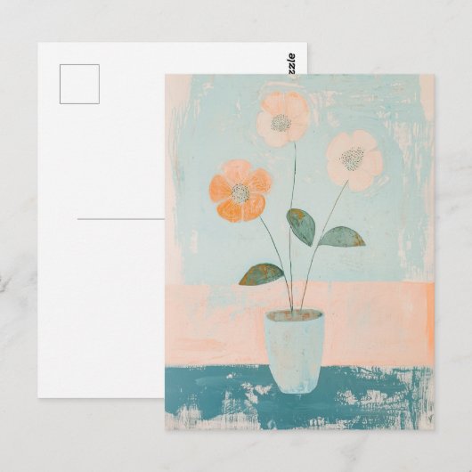 Minimalistische Whimsy Flowers No.073 Briefkaart (Voorkant / Achterkant)