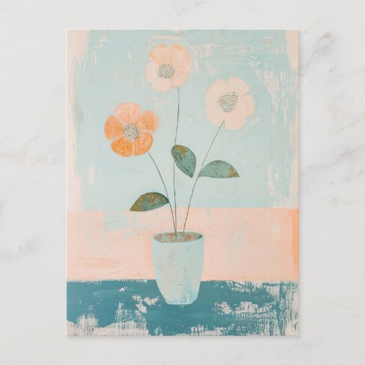 Minimalistische Whimsy Flowers No.073 Briefkaart (Voorkant)
