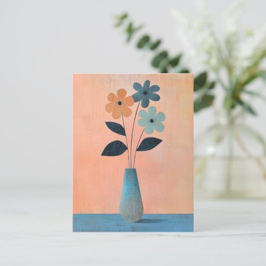 Minimalistische Whimsy Flowers No.074 Briefkaart (Staand voorkant)