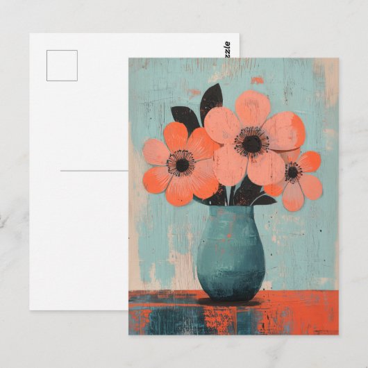 Minimalistische Whimsy Flowers No.075 Briefkaart (Voorkant / Achterkant)