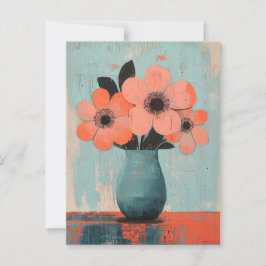 Minimalistische Whimsy Flowers No.075 Briefkaart