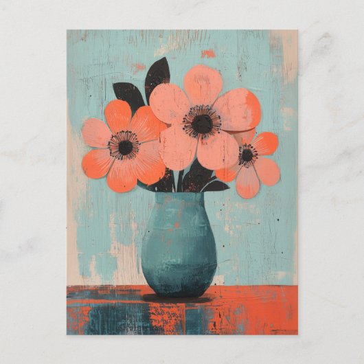 Minimalistische Whimsy Flowers No.075 Briefkaart (Voorkant)