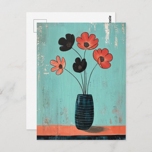 Minimalistische Whimsy Flowers No.077 Briefkaart (Voorkant / Achterkant)