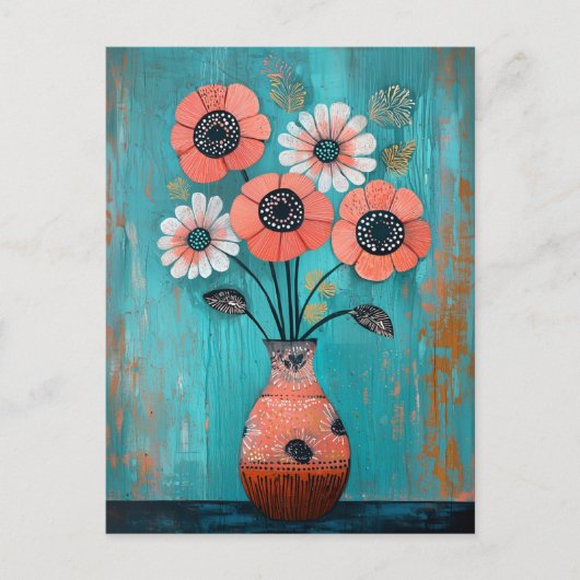 Minimalistische Whimsy Flowers No.078 Briefkaart (Voorkant)