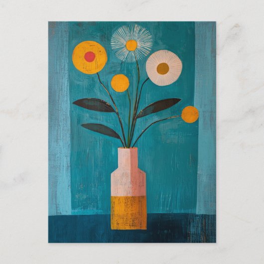 Minimalistische Whimsy Flowers No.079 Briefkaart (Voorkant)