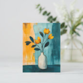 Minimalistische Whimsy Flowers No.080 Briefkaart (Staand voorkant)